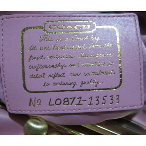 Coach 2008 Cursive Creed Khaki Signature C Kisslock Dual Strap Carryall Satchel - Picture 9 of 14